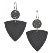 dot triangle BW earrings on white